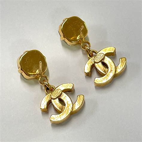 replica chanel rhinestone earrings|fake chanel earrings.